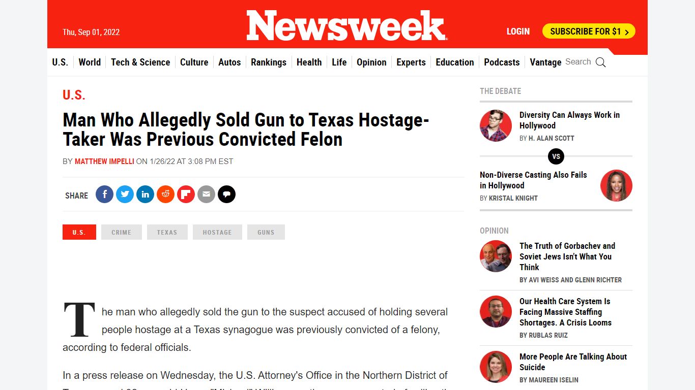 Man Who Allegedly Sold Gun to Texas Hostage-Taker Was ... - Newsweek
